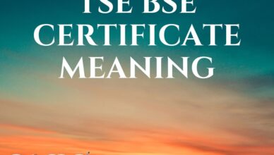 tse bse certificate meaning